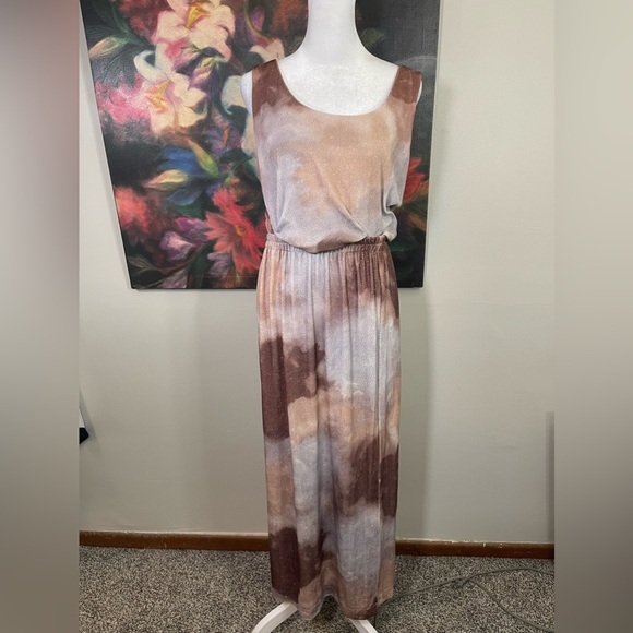 VTG Y2K En Francais by Huey Waltzer Tank Skirt Set Sunset Clouds Shimmer Mesh 10 - Picture 2 of 10